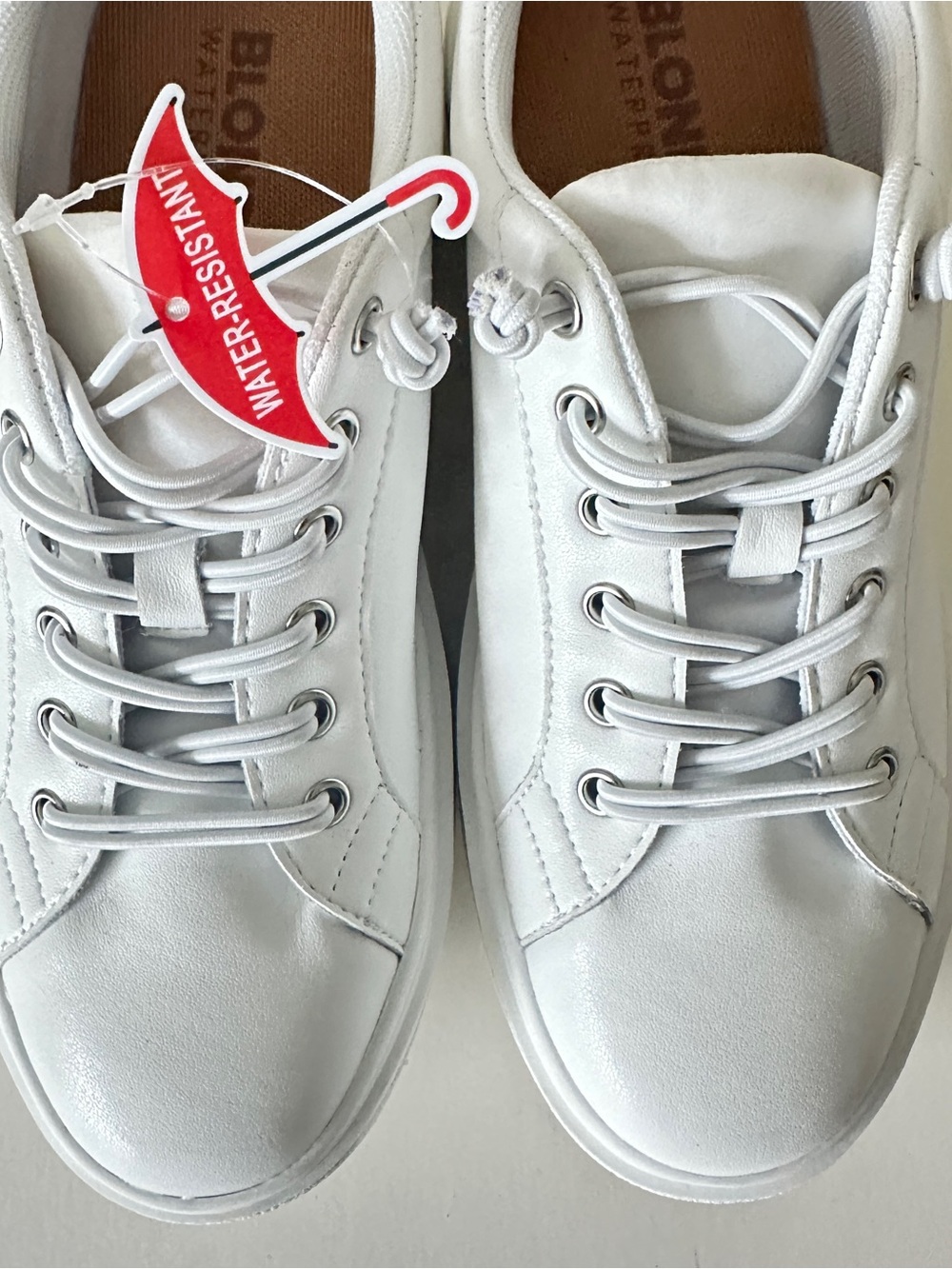 NEW Blondo Goose Waterproof White Low-Top Leather Women's Sneakers, Sz 7.5M - Picture 4 of 11
